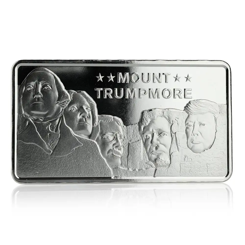 トランプ大統領　純銀10オンスバー　マウントトランプモア 2022 10 oz Mount Trumpmore Silver Bar - Dave And Co Metals