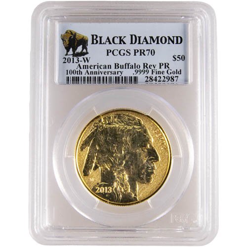2013-W 1 oz Reverse Proof American Gold Buffalo Coin PF70/PR70